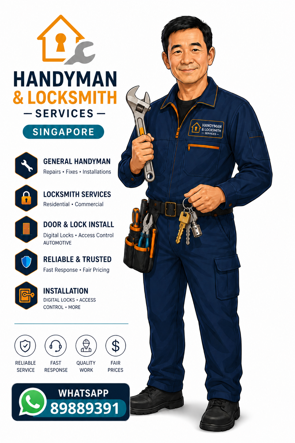 ChatGPT Image Jun 13, 2026, 01_57_51 PM Mr Handyman SG professional handyman locksmith Singapore in navy uniform holding wrench and keys