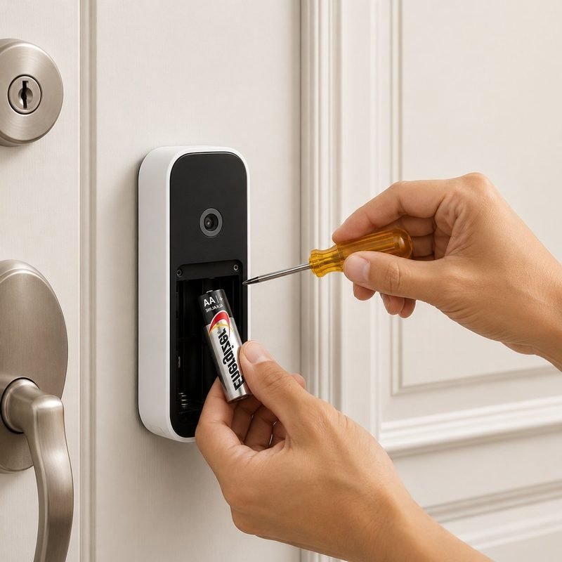 Digital lock battery replacement Singapore — replacing AA batteries in smart digital door lock, Yale Igloohome service