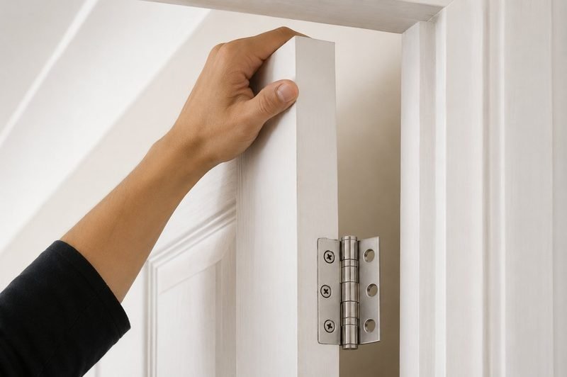 Door alignment Singapore — stainless steel butt hinge on white door, door not closing properly fix Singapore