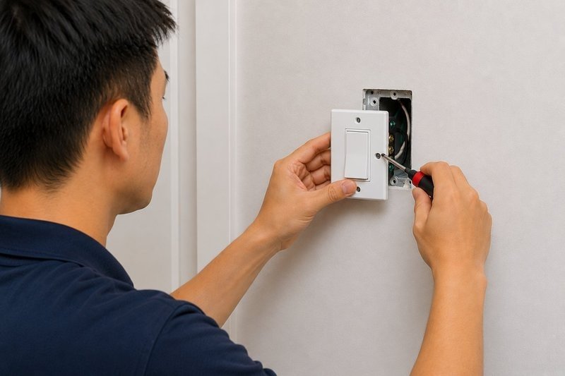 Light switch replacement Singapore — handyman replacing wall light switch