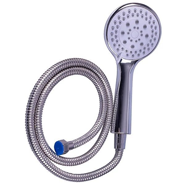 Shower head replacement Singapore — chrome multi-function hand shower with flexible steel hose