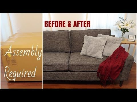 Sofa assembly Singapore — flat-pack sofa before and after assembly service Singapore